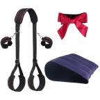 Set Erótico BDSM con Arnés de Posiciones + Almohada Inflable + Antifaz