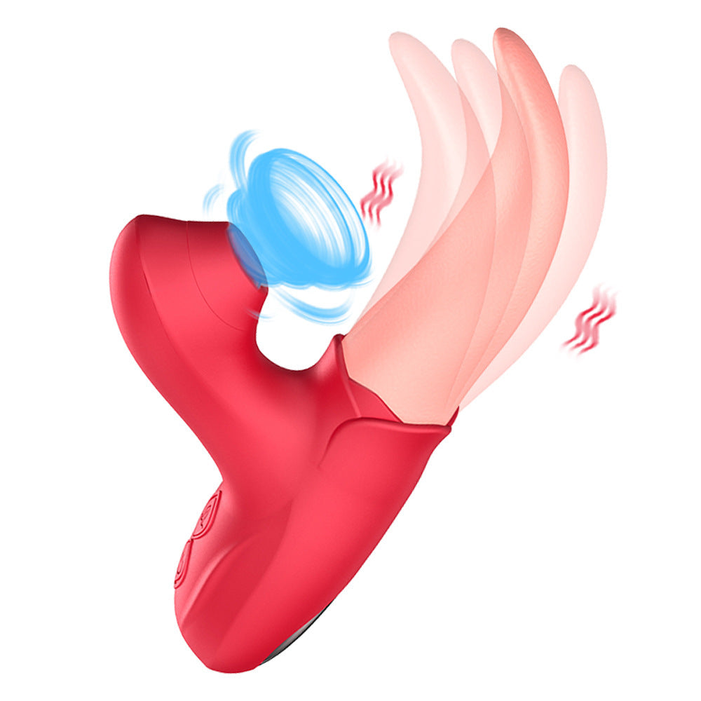Vibrador Multifunción 3 en 1 – Lengua Lamedora + Vibración + Movimiento Telescópico