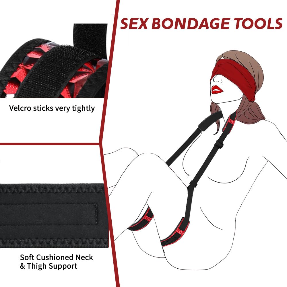 Set Erótico BDSM con Arnés de Posiciones + Almohada Inflable + Antifaz